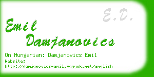 emil damjanovics business card